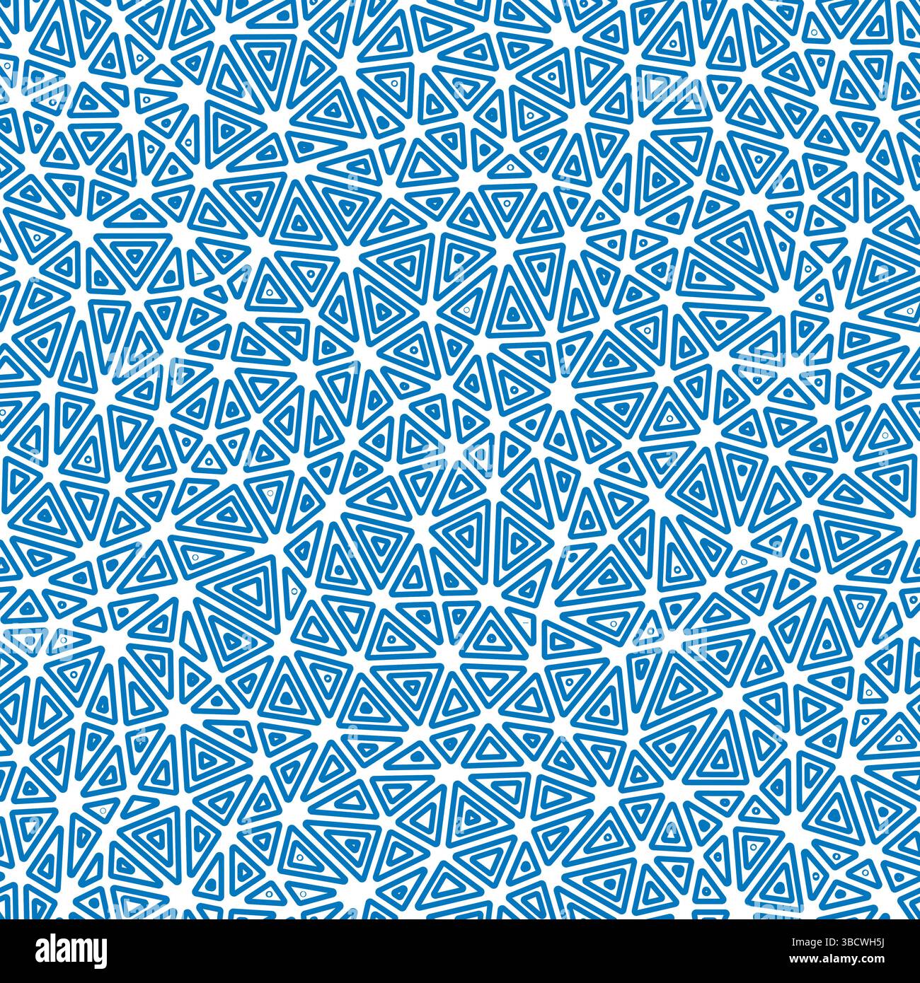 Geometric pattern. Compact triangles size. Multiple repeated inner triangles. Solid color style. Repeatable pattern. Awesome vector tiles. Stock Vector