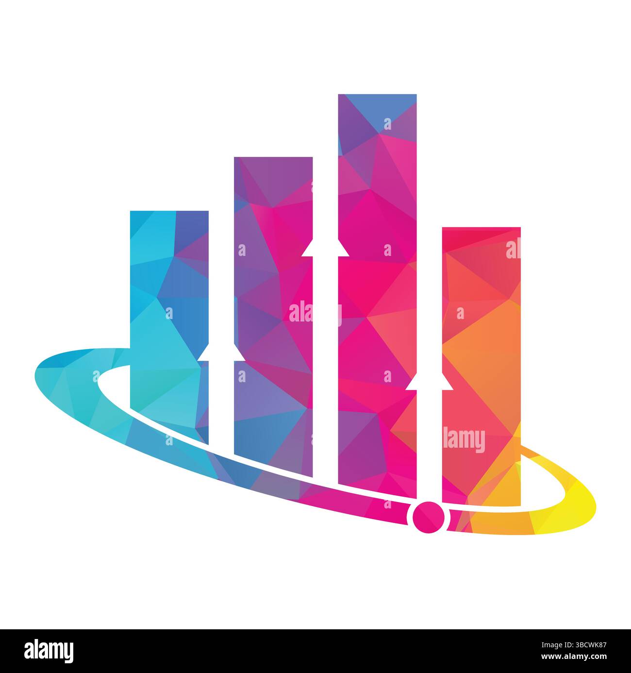 Planet Stats vector logo design template. World finance logo design concept. World stats logo. Stock Vector