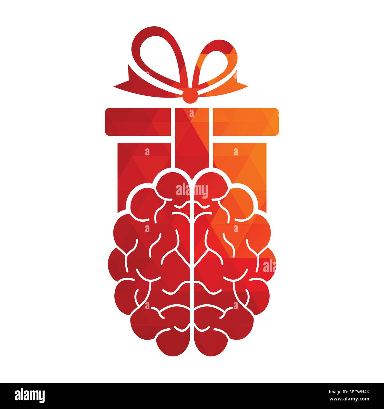 Gift Brain Logo Icon Design. Stock Vector