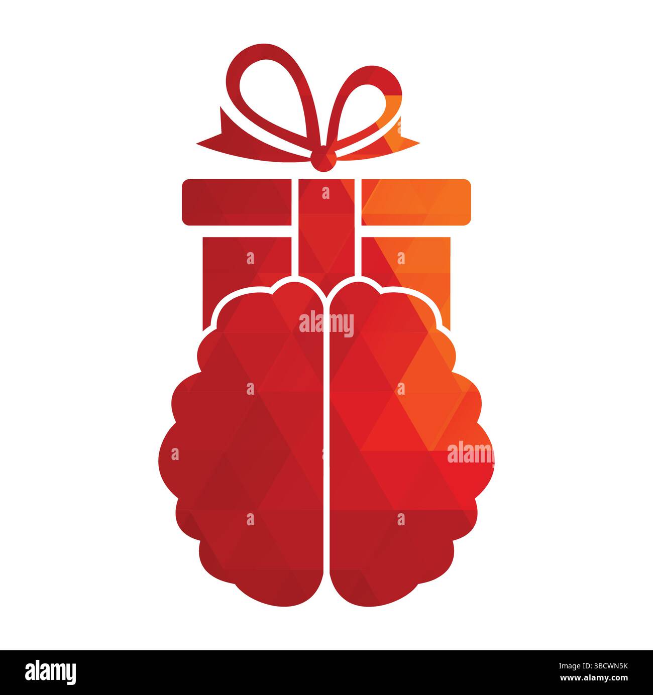 Gift Brain Logo Icon Design. Stock Vector