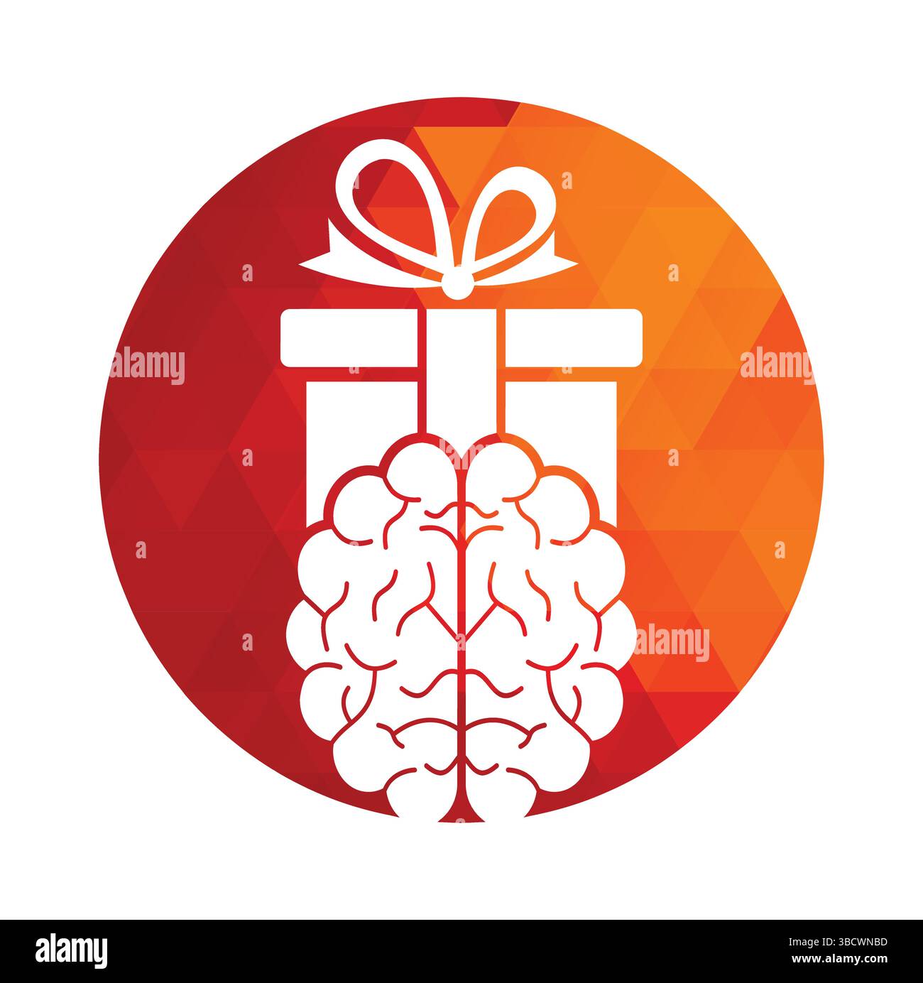 Gift Brain Logo Icon Design. Stock Vector