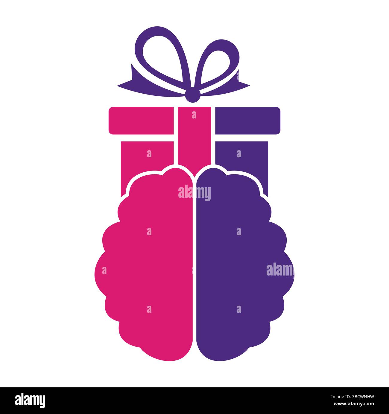 Gift Brain Logo Icon Design. Stock Vector
