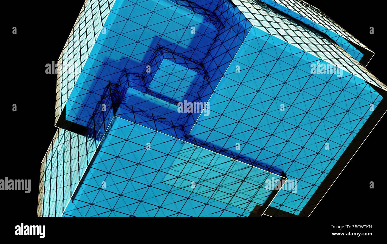 Glass digital cubes. Computer generated 3d render Stock Photo