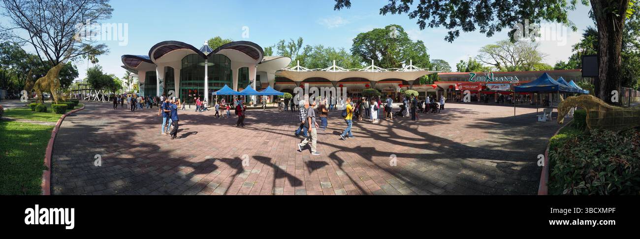 A panorama of Zoo Negara, Kuala Lumpur entrance area. Stock Photo