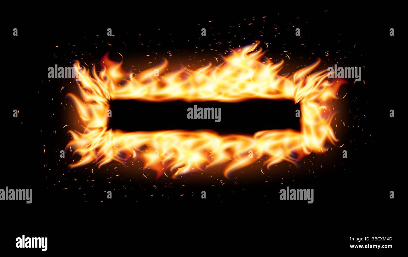 Burning rectangular fire frame hi-res stock photography and images - Alamy