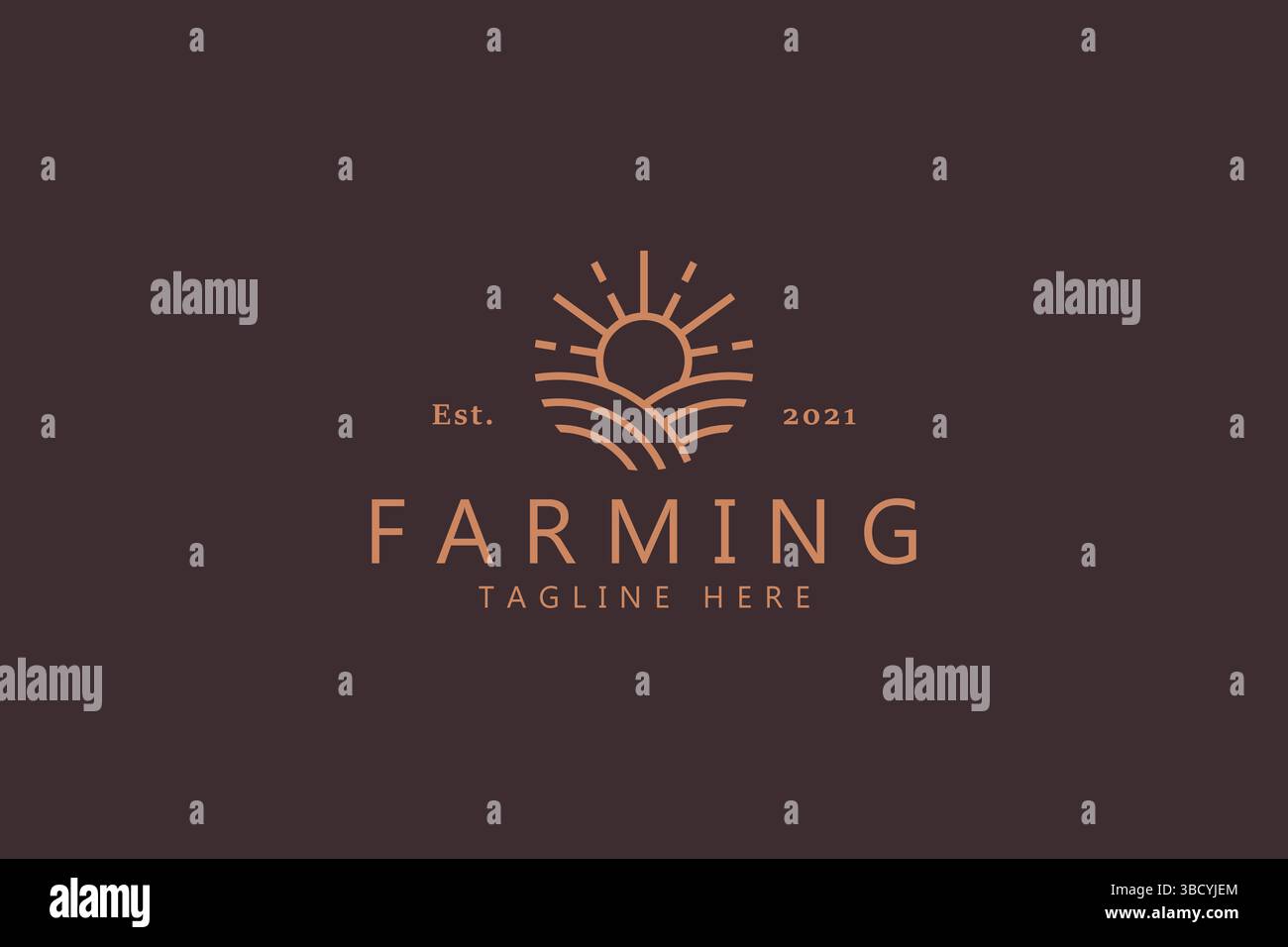Sun and Agriculture Premium Quality Logo Stock Vector