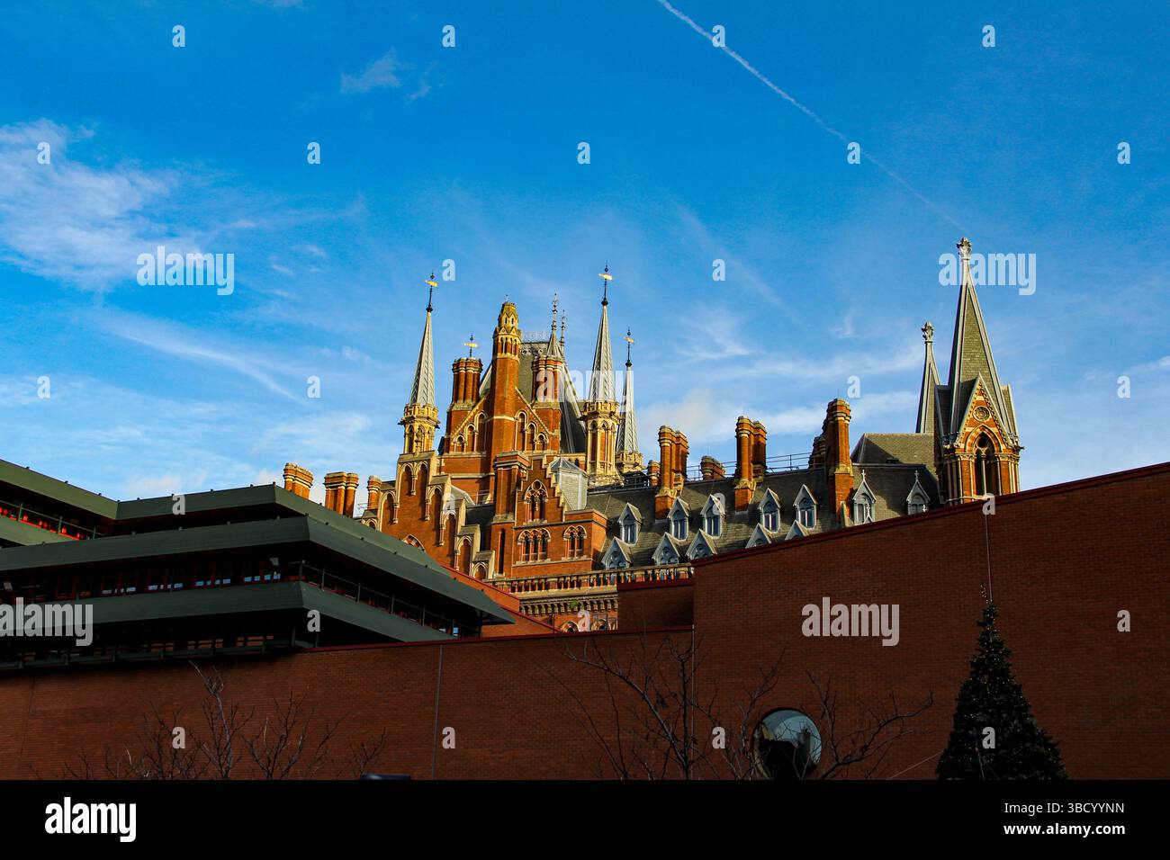 View of the St Pancras Renaissance Hotel from the British Library, the ...