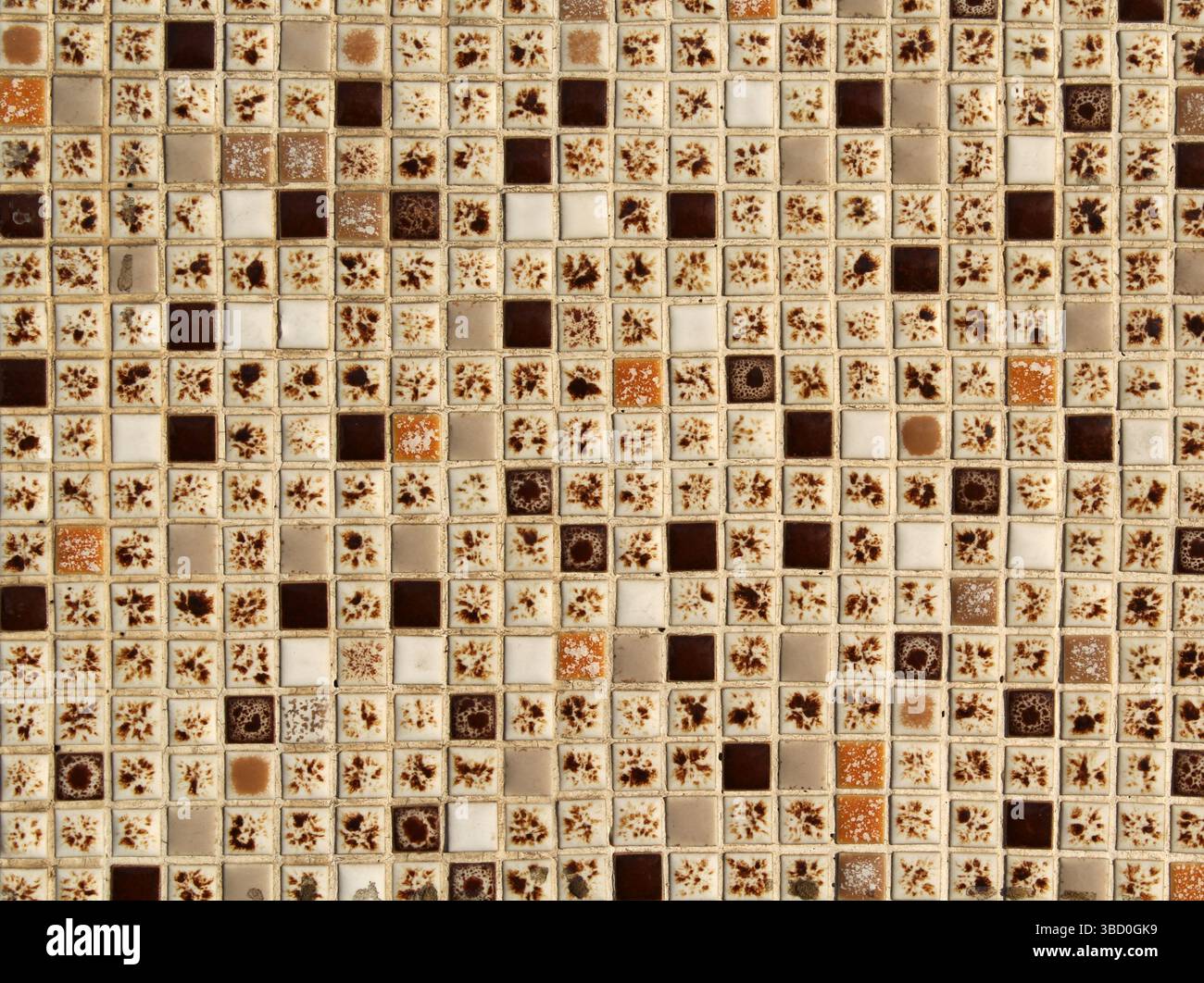 Small brown square tiles abstract textured background Stock Photo