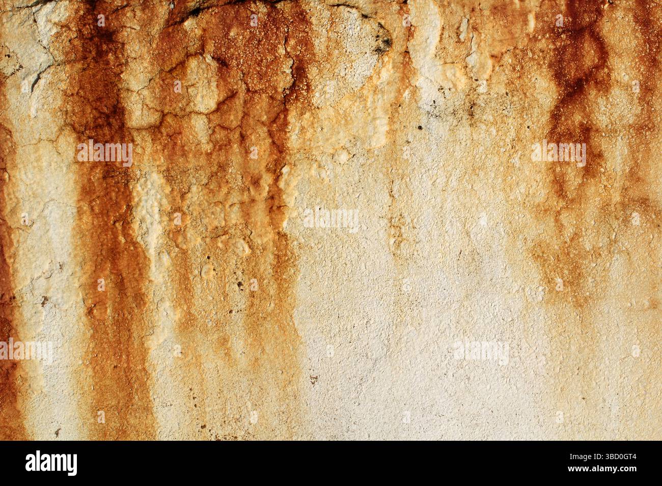 Beige concrete wall with brown stains textured background abstract Stock Photo