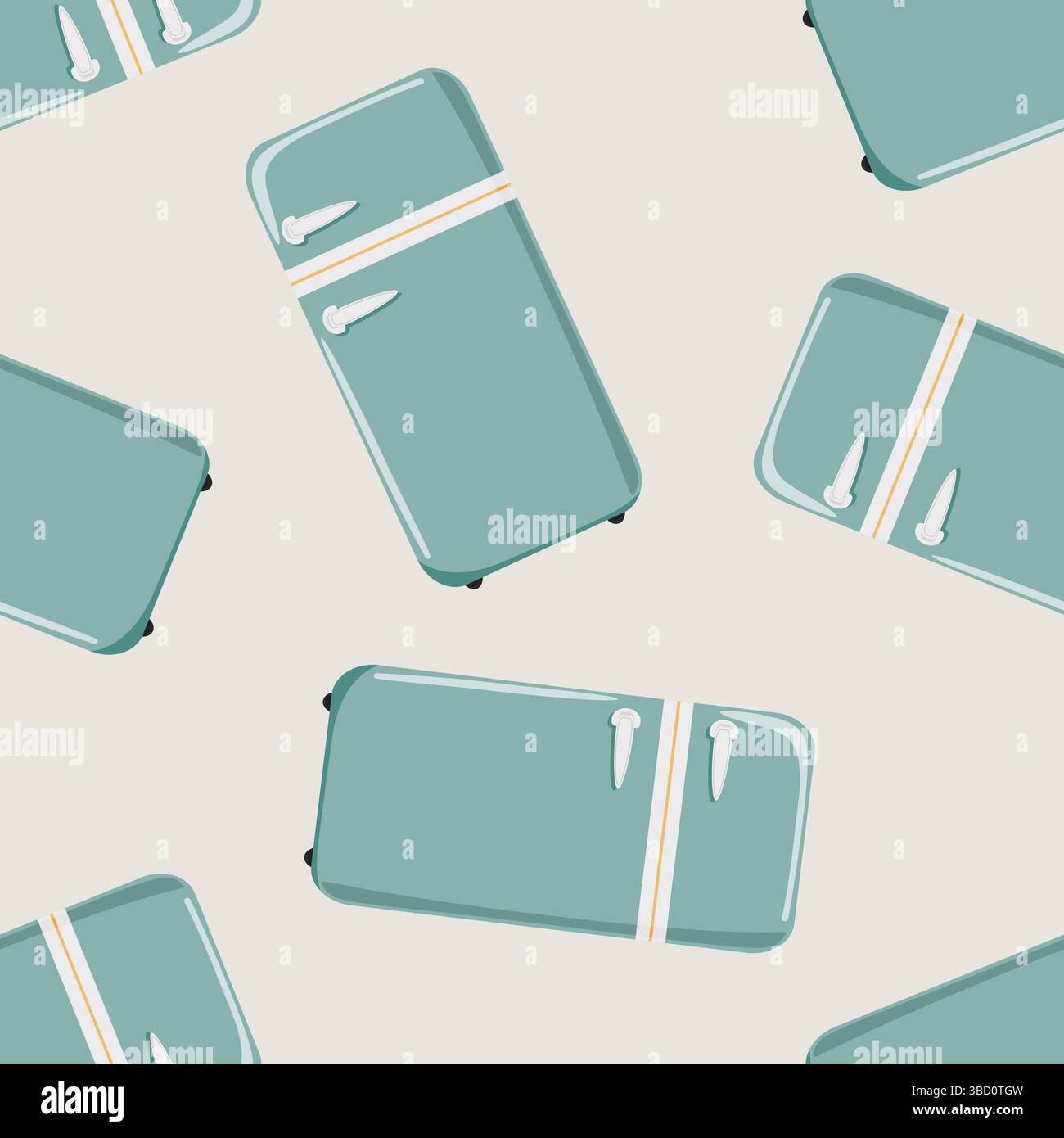 Seamless pattern with retro refrigerators on light background Stock Vector