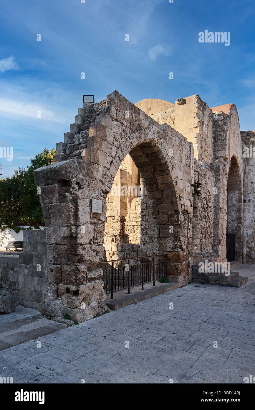 Historic ruins of an old church with prominent stone arches under a ...