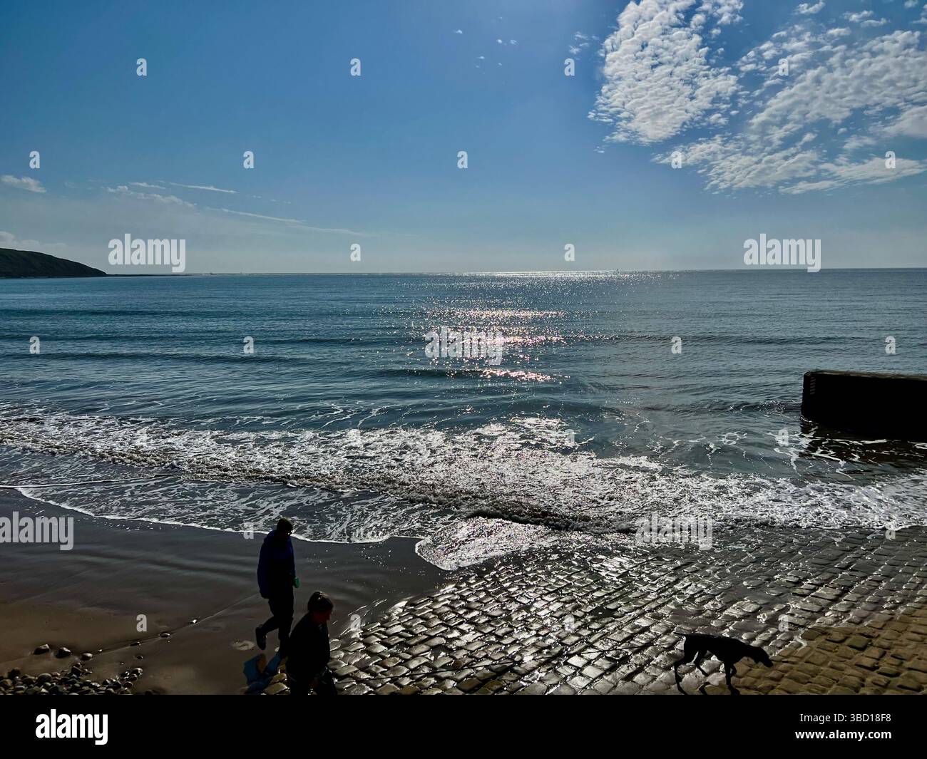 Early morning at the Cobble Landing Filey, East coast of Yorkshire, northern england, UK - Smartphone Captured Stock Image