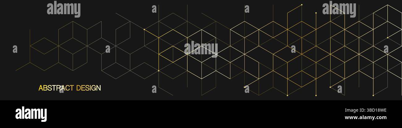 The graphic design element and abstract geometric background with isometric vector blocks for banner template or header. Vector illustration Stock Vector