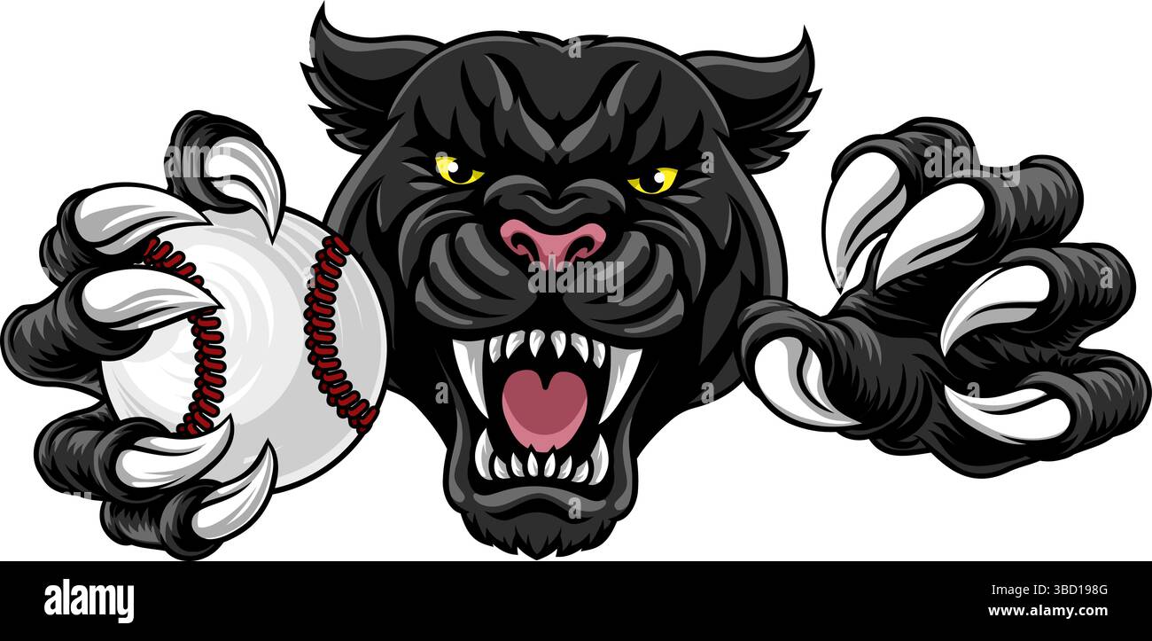 panther baseball mascots 2024 D14-37 Stock Vector