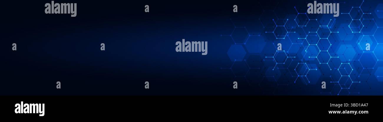 Abstract background and design element with geometric shape and hexagons pattern for banner or website header template Stock Vector