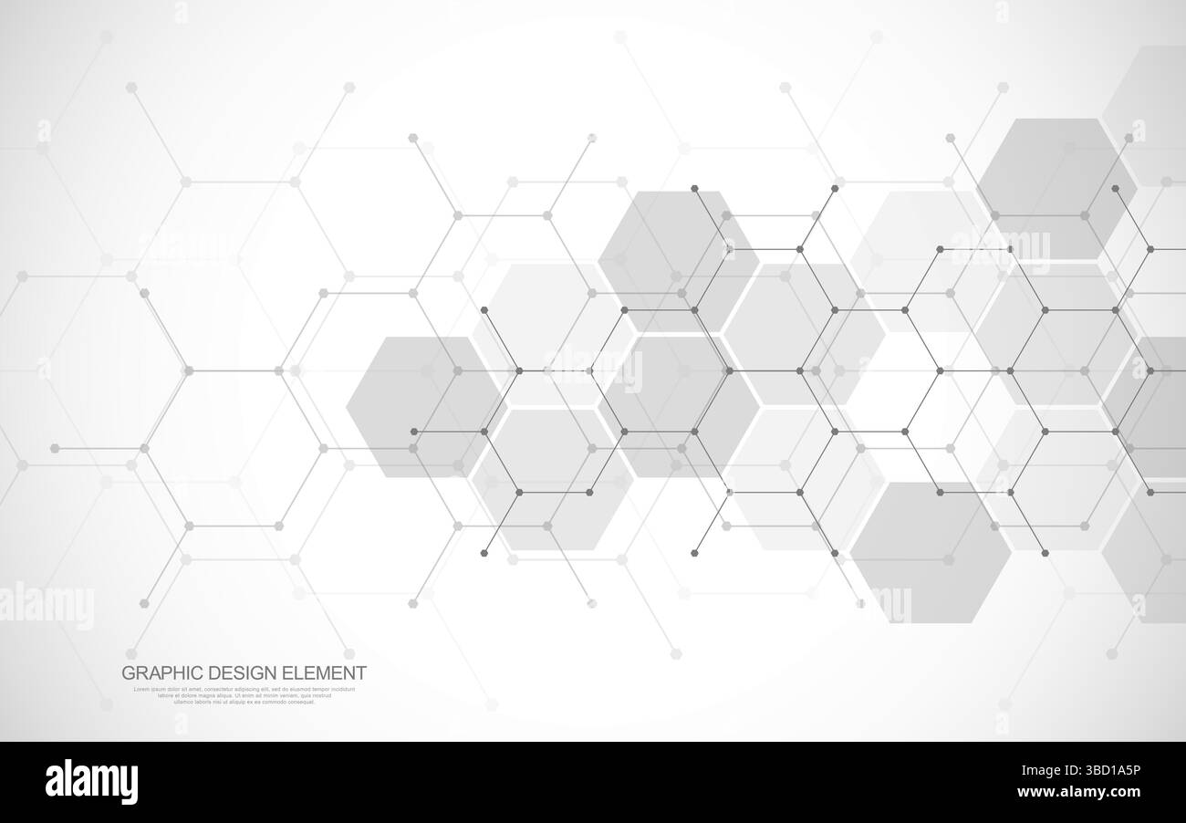 Abstract design element with geometric background and hexagons shape ...