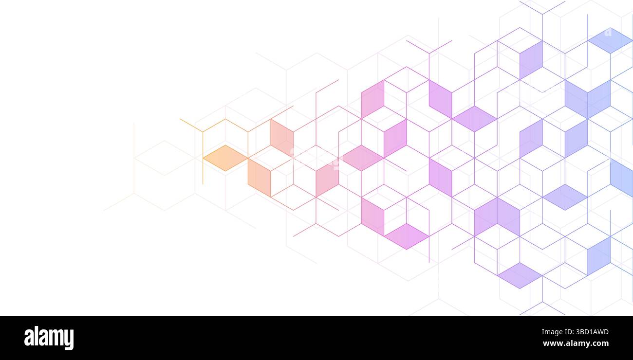 Abstract geometric background with isometric vector blocks, polygon shape pattern Stock Vector