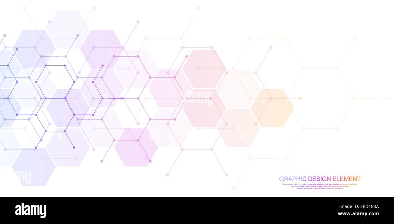 Abstract background and design element with hexagons pattern and ...