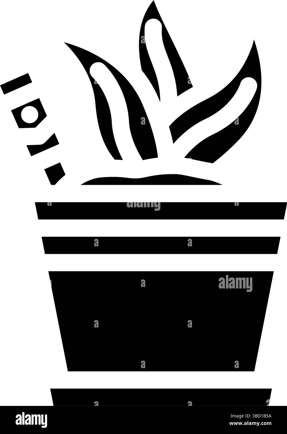 indoor plant with sensor smart home glyph icon vector illustration ...