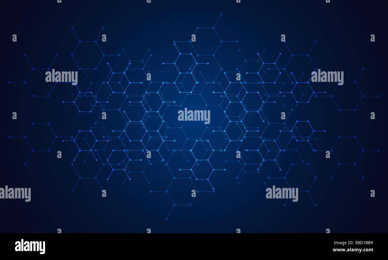 Abstract technology background and design element with hexagons pattern ...