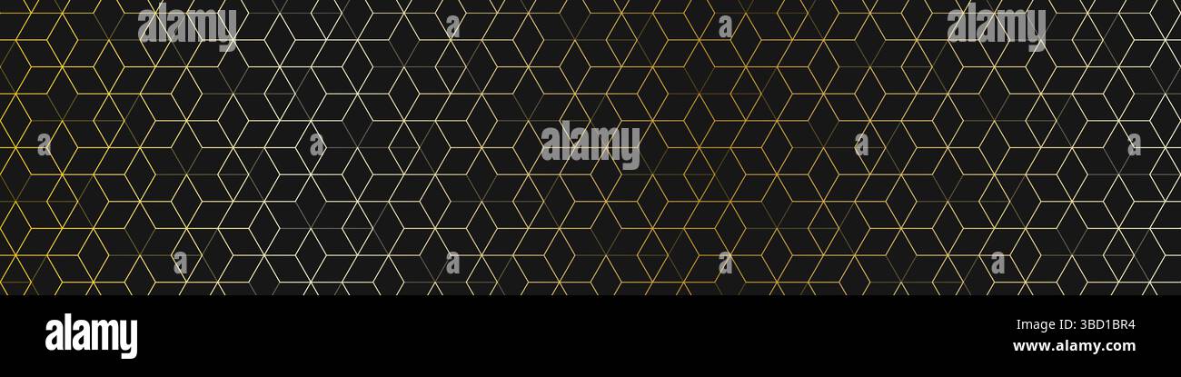 Abstract seamless pattern and geometric background with polygonal golden lines. Stylish vector texture for banner template or header Stock Vector