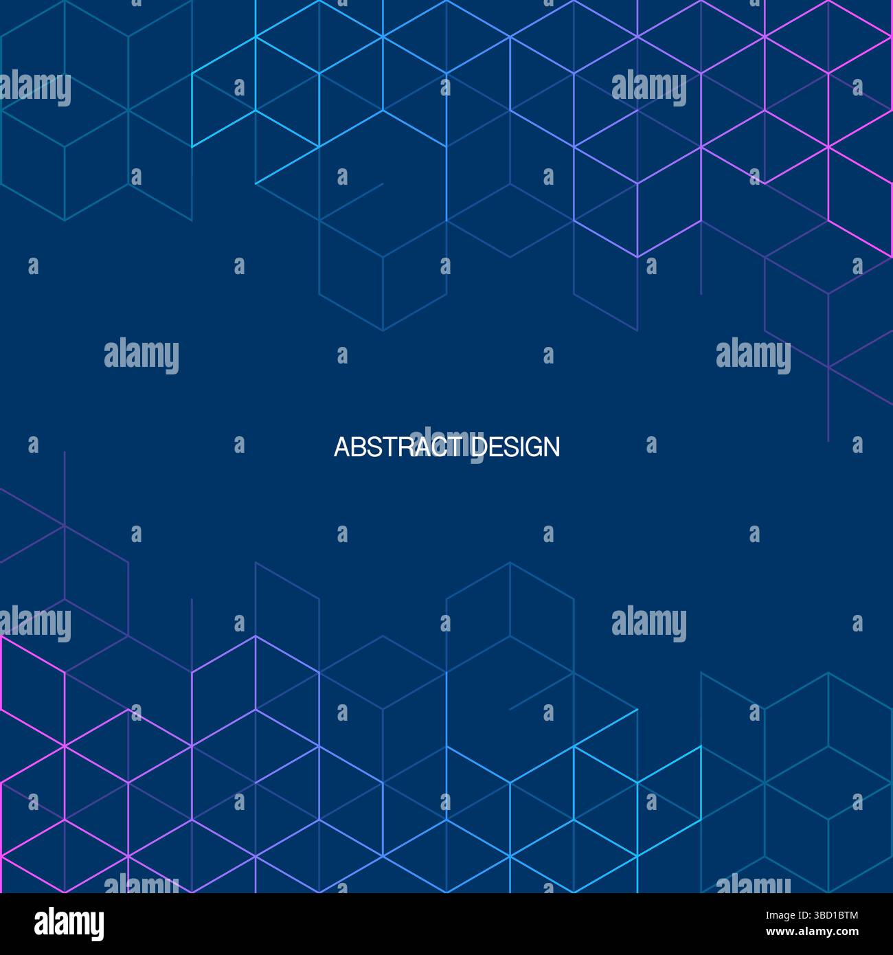 The graphic design element and abstract geometric background with isometric digital blocks. Blockchain concept and modern technology Stock Vector