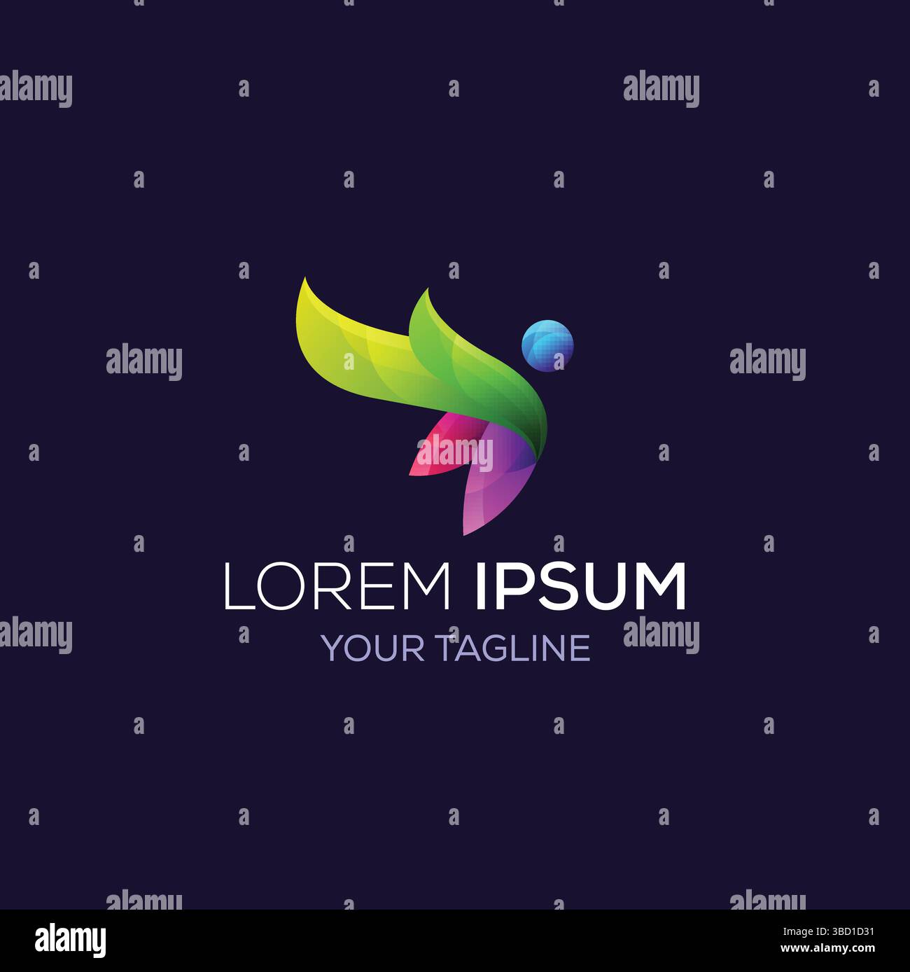 Logo abstract nature butterfly with gradient color for business brand Stock Vector