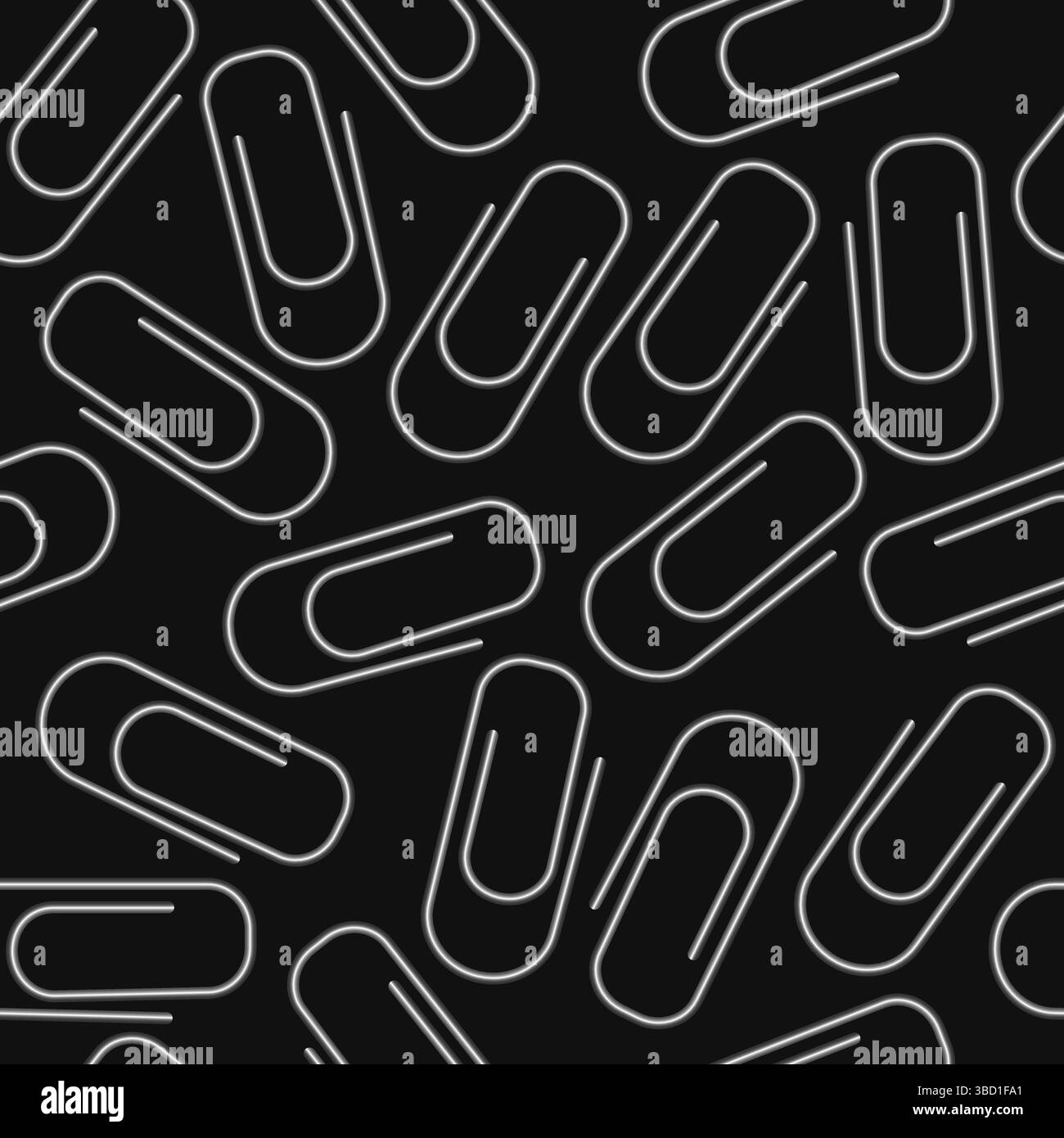 File Clip Pattern 3d paper clips seamless pattern. Grey metallic clips seamless ...