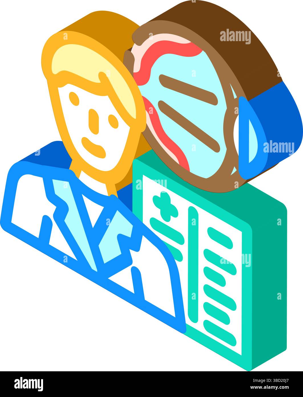 doctor optometry vision eye isometric icon vector illustration Stock ...