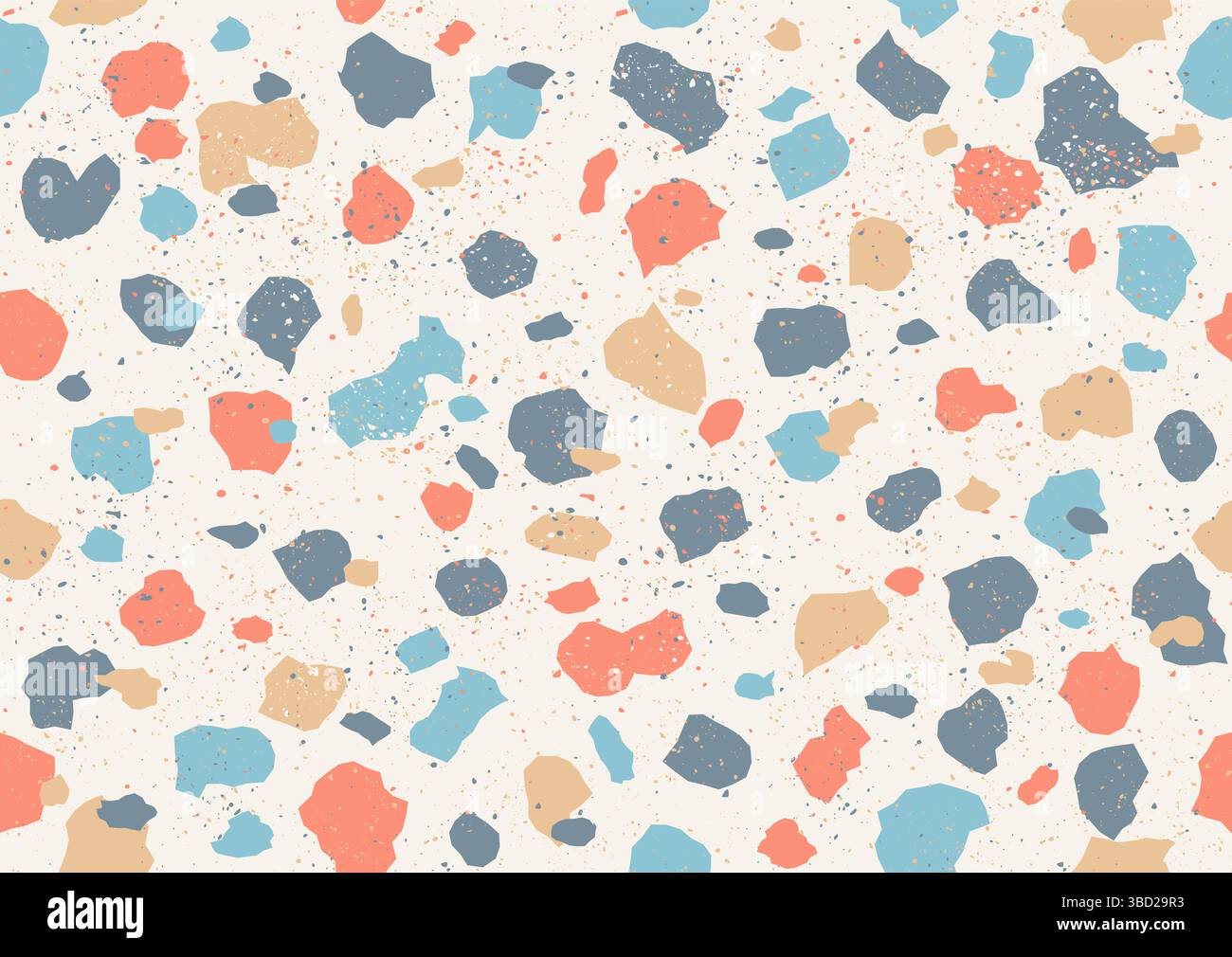 Vintage vector seamless terrazzo pattern in retro style. Retro colorful pattern with terrazzo texture. Vintage vector stone texture. Stock Vector