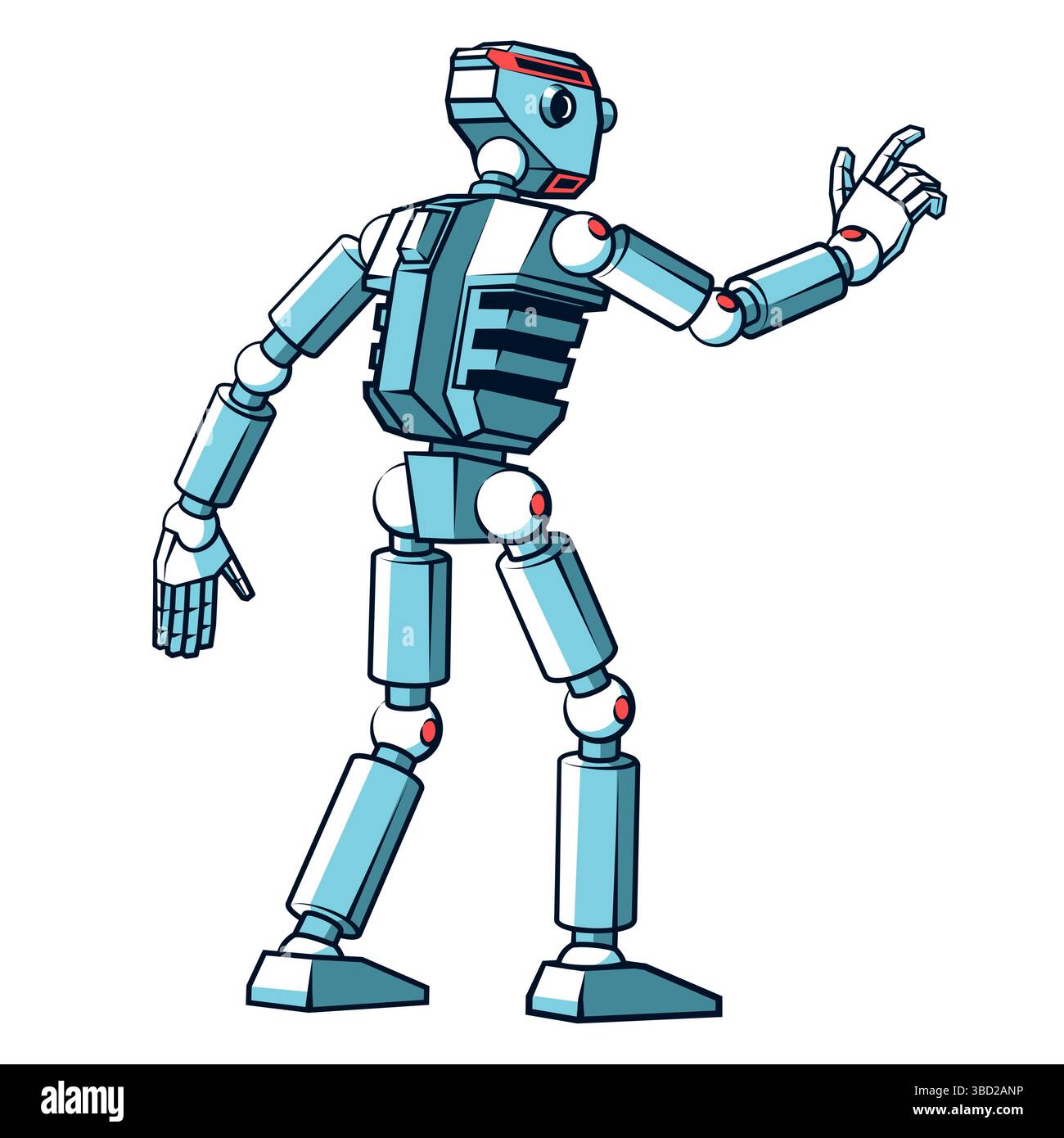 Humanoid robot pressing something with its finger Stock Vector Image ...