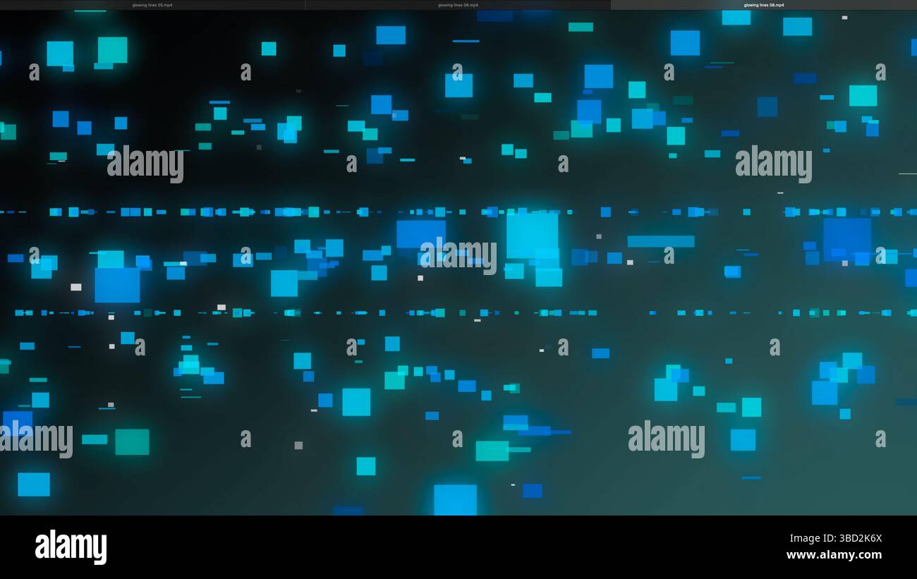 Digital Data Visualization themed around captivating Blue Pixels Stock Photo