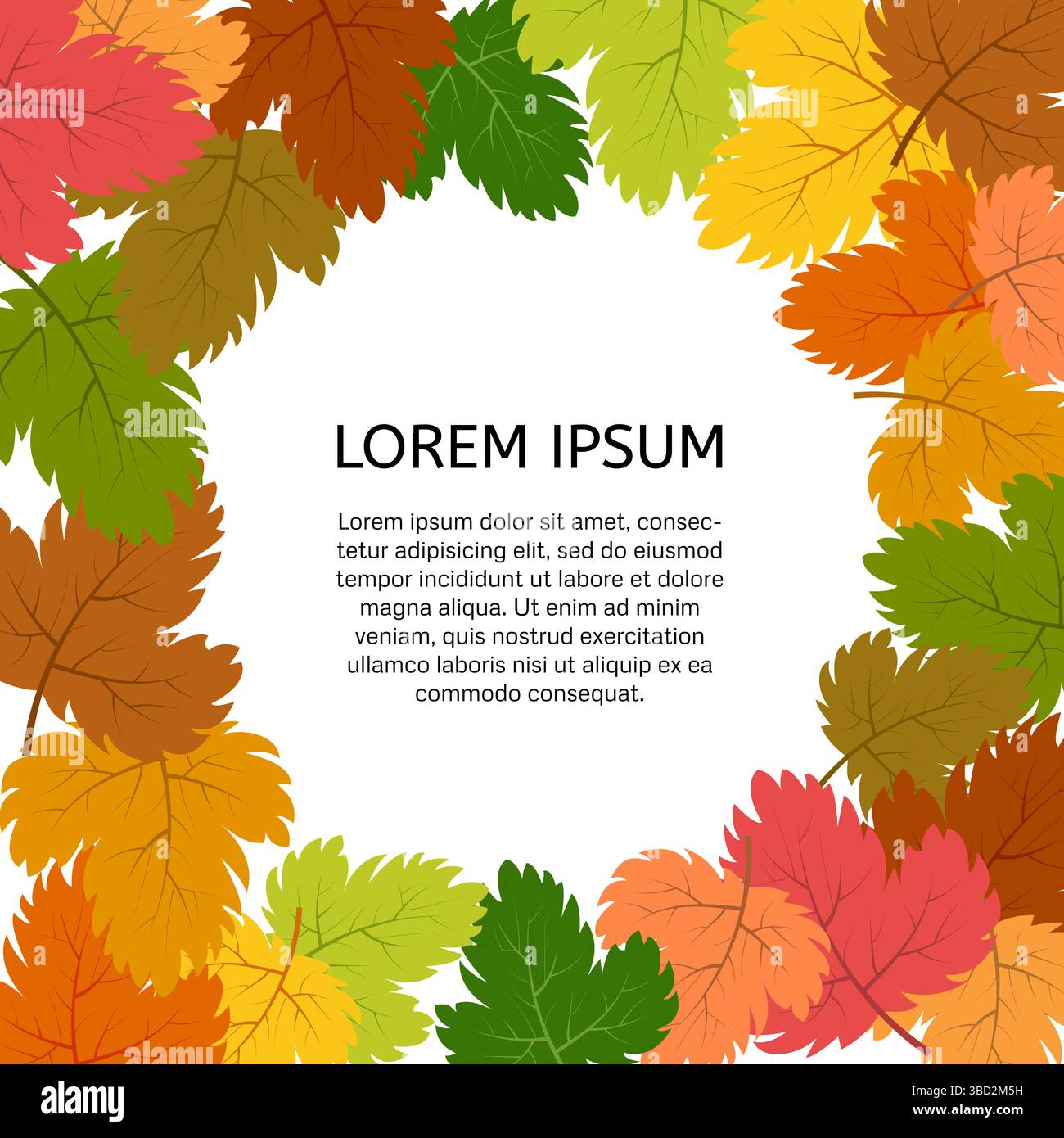 Background with autumn leaves with a place in the center for your text ...
