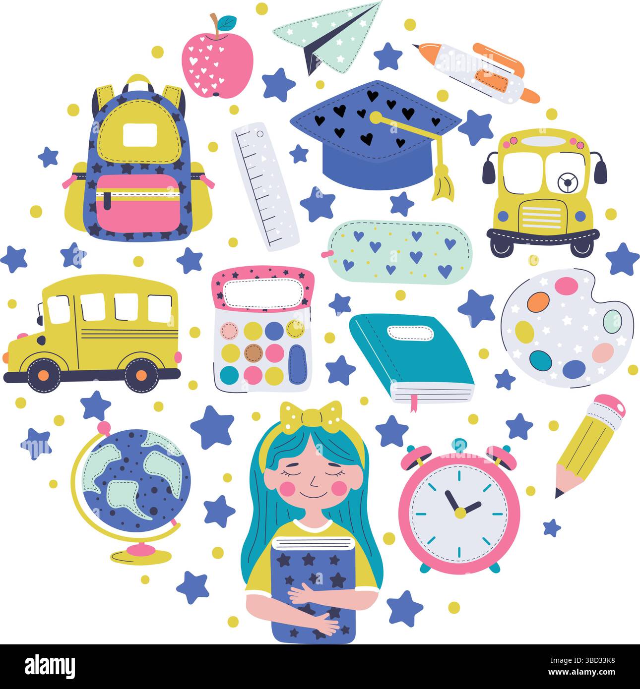 back to school vector isolated illustration Stock Vector Image & Art ...