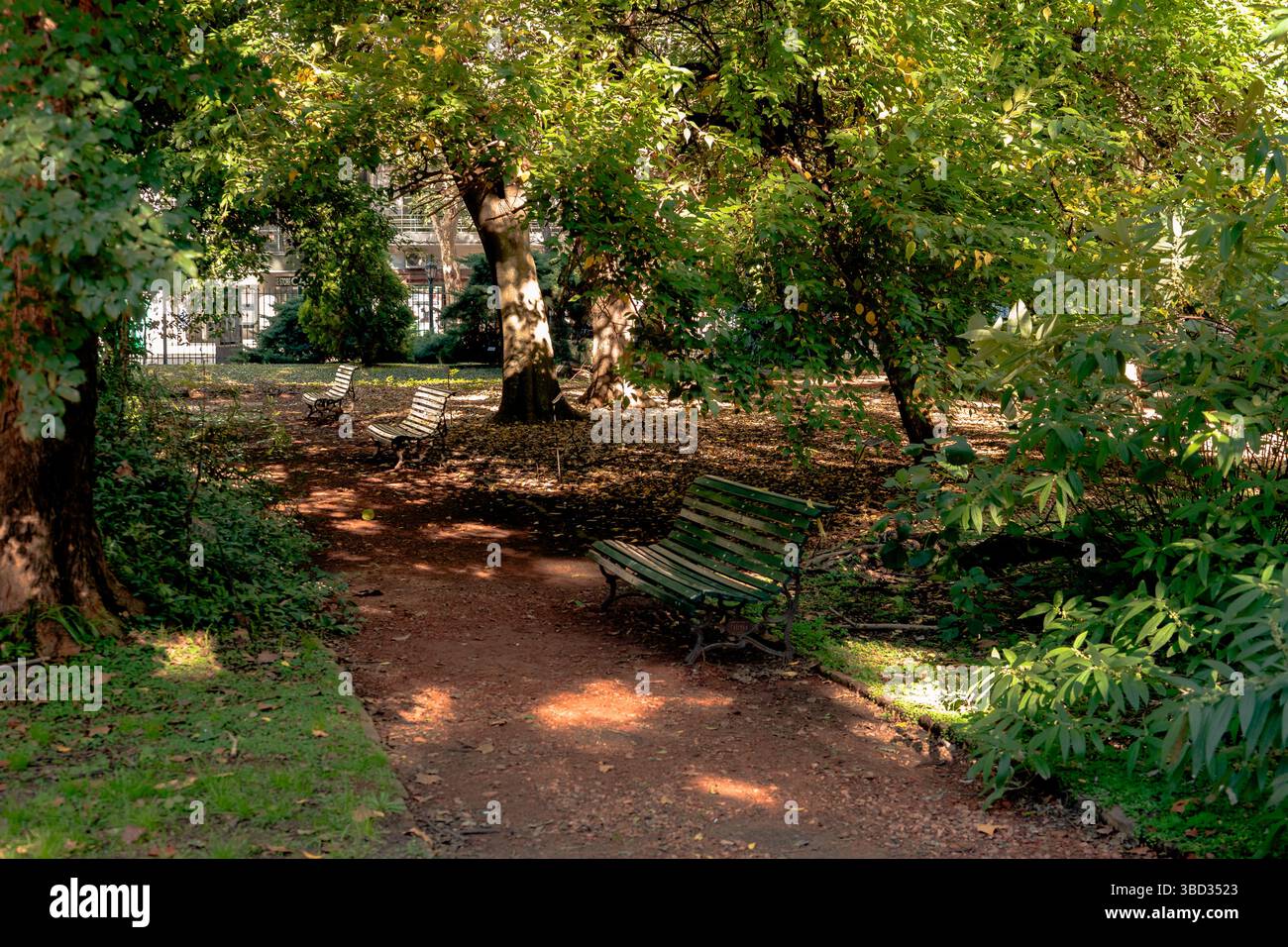 Public park benches hi-res stock photography and images - Alamy