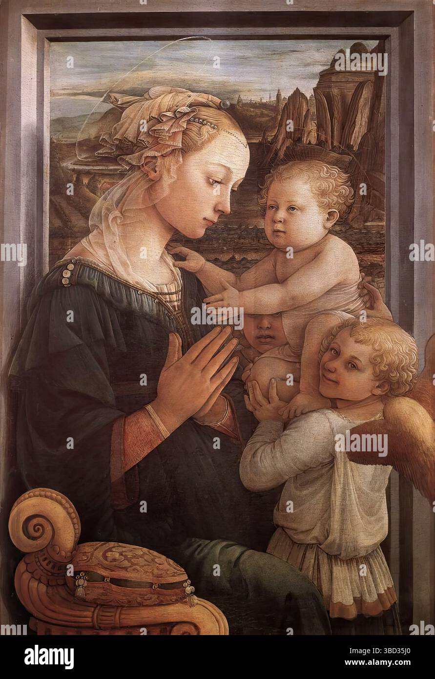 Filippo Lippi【聖母子と二人の天使】 希少 いたし