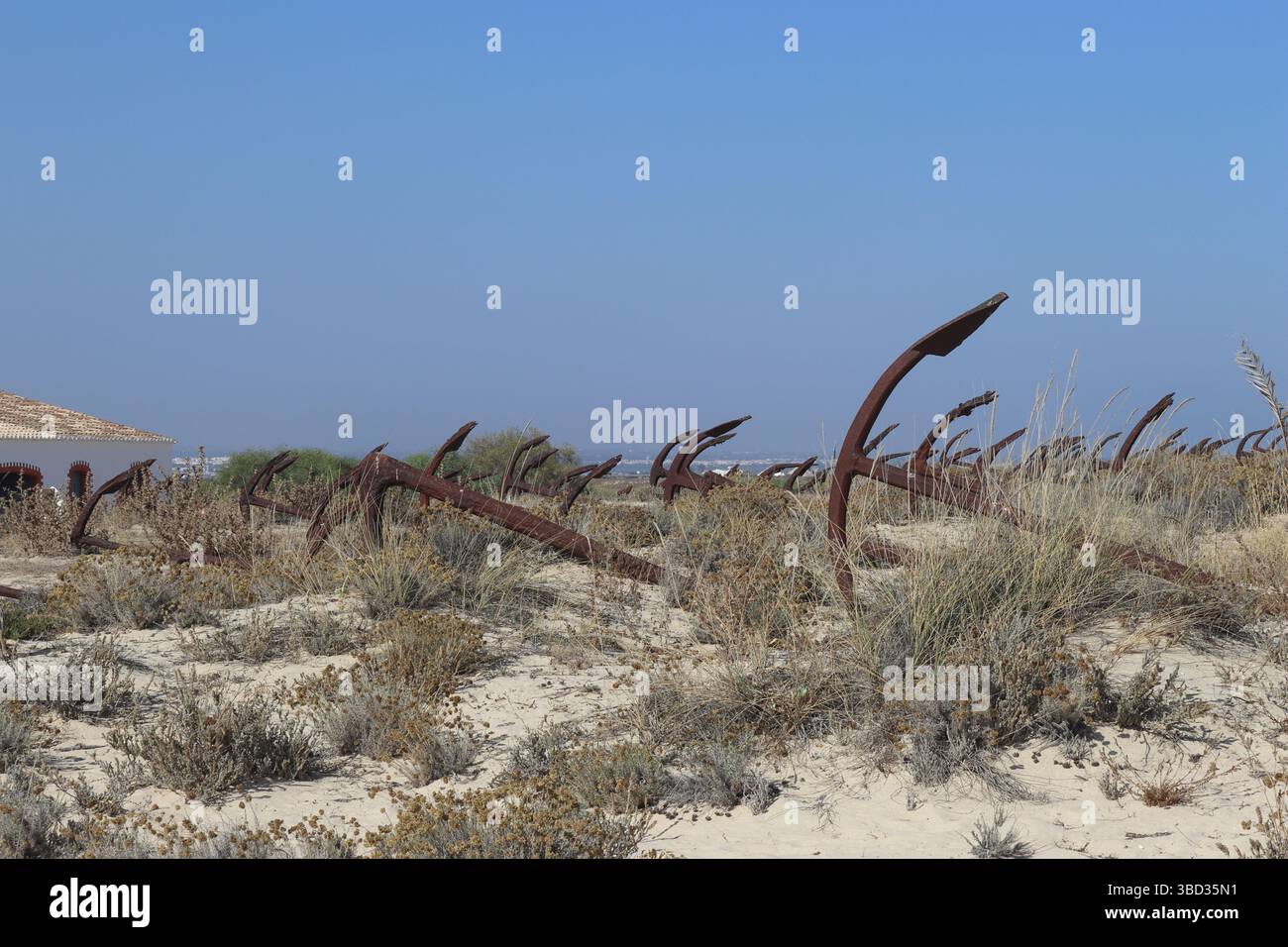 Anchor Cemetery at Praia do Barril, Tavira, Portugal Stock Photo