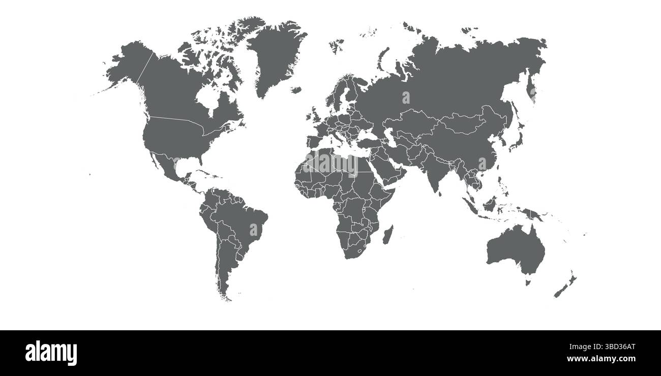 Illustration of a Colored map of world Stock Vector Image & Art - Alamy