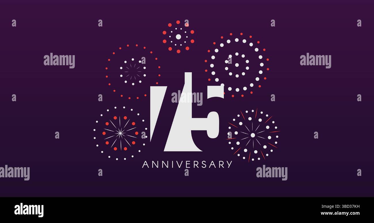 75th Anniversary Celebration Design With Fireworks on Dark Background ...