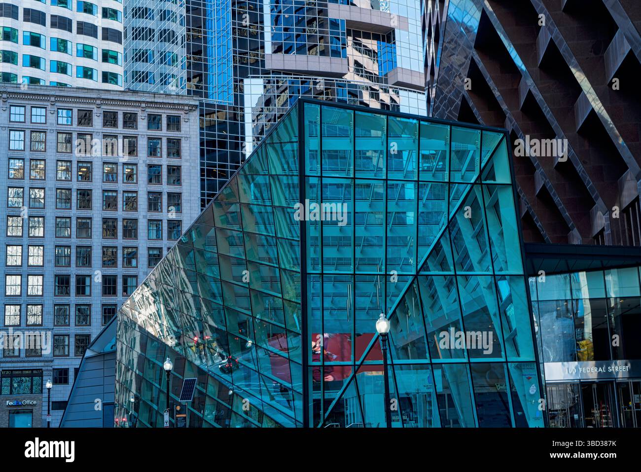 Patterns in the central business district of Boston Stock Photo