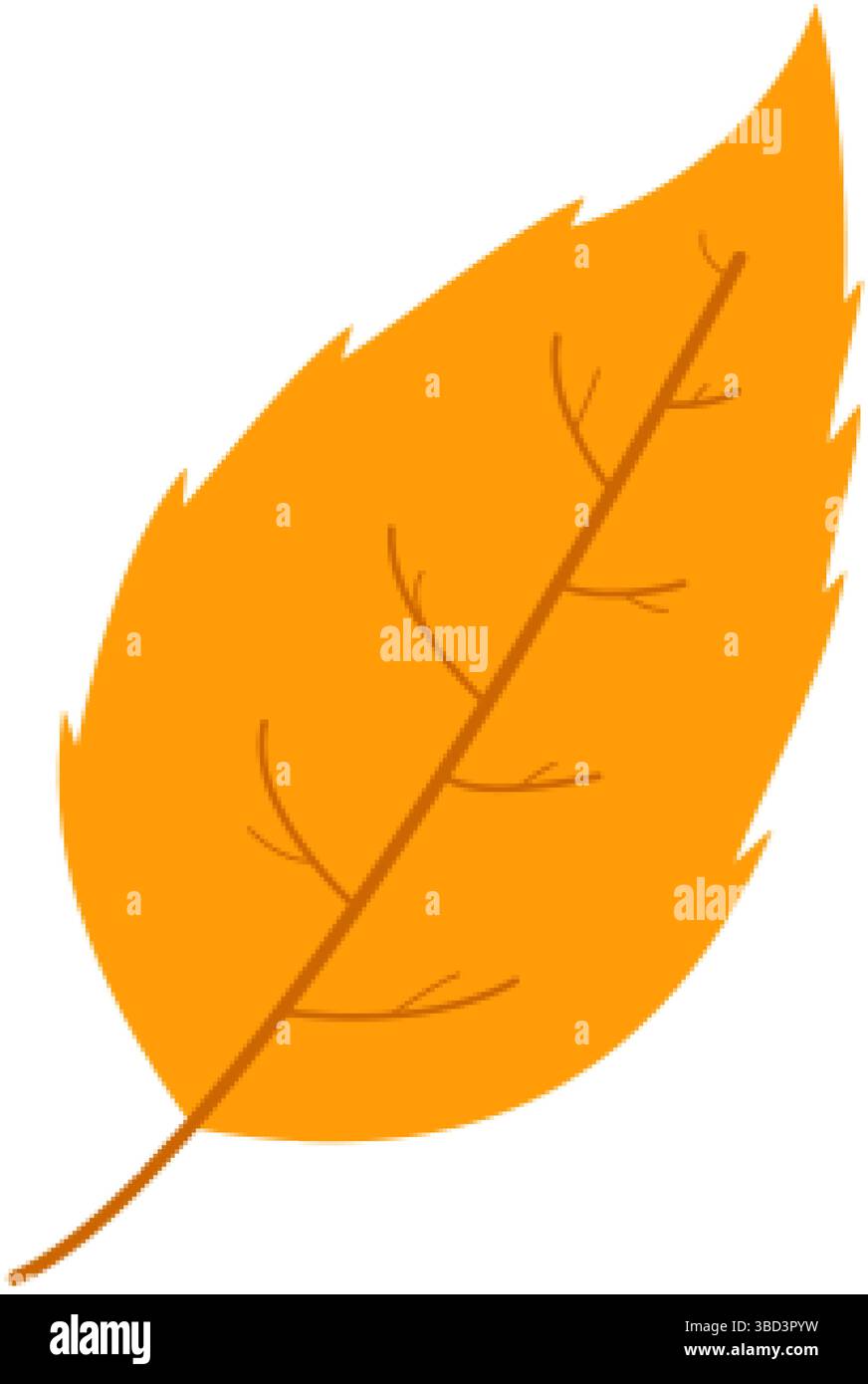 Flat leaf icon silhouette. Filled leaf glyph. Stock Vector