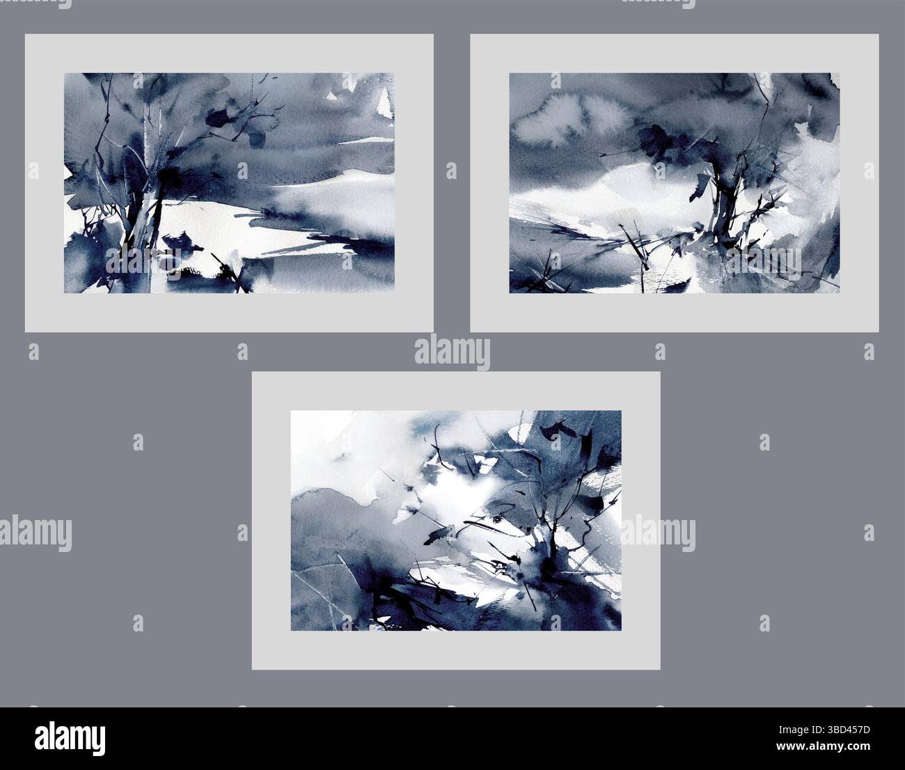 Hurricane in dark natural park, suffering from strong gusts causing branches to break Stock Vector