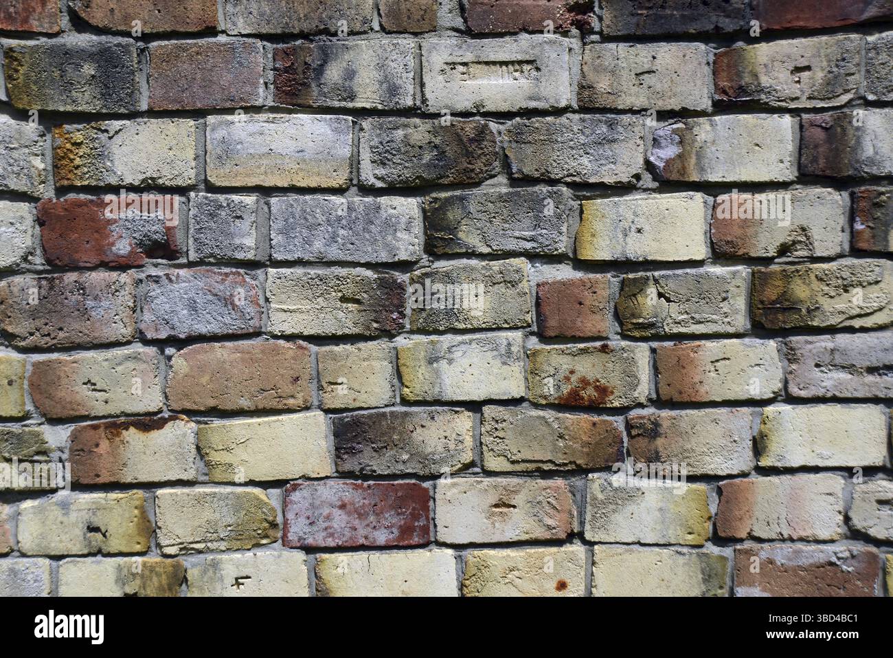 Old bricks on an historic building create a rustic textured background Stock Photo