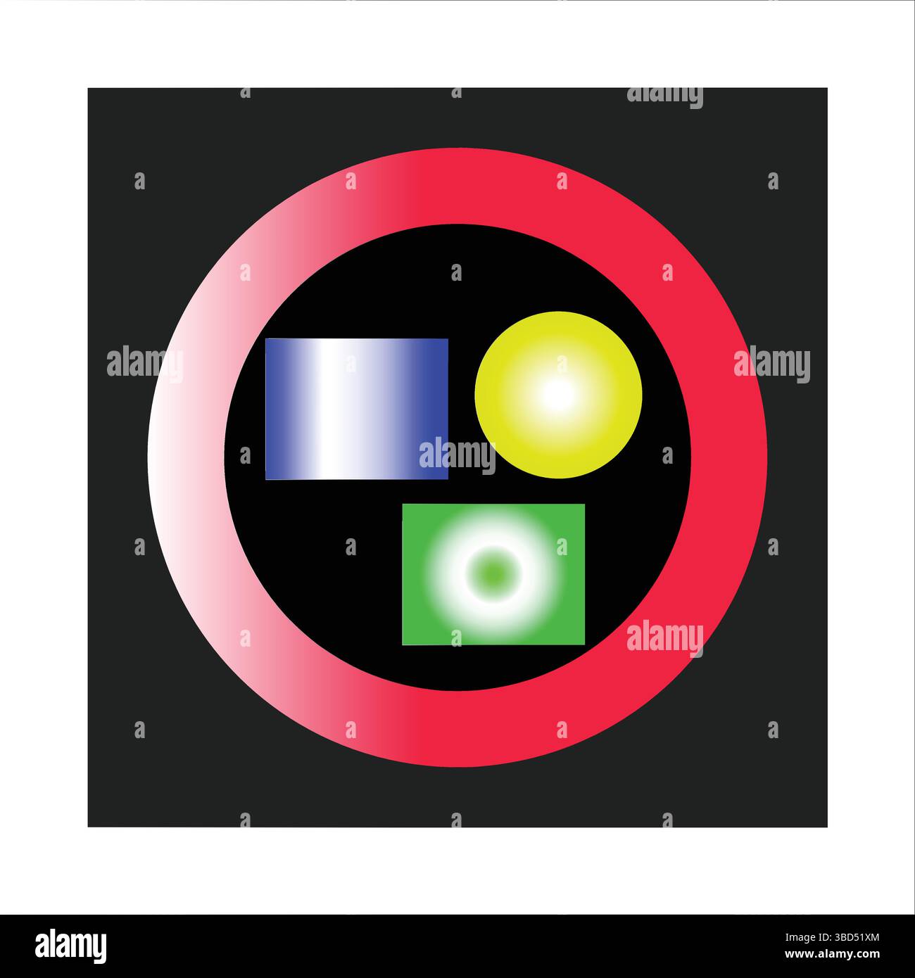Abstract Geometric Shapes Vector, Modern Colourful Circle Art, Digital Design Illustration Stock Vector