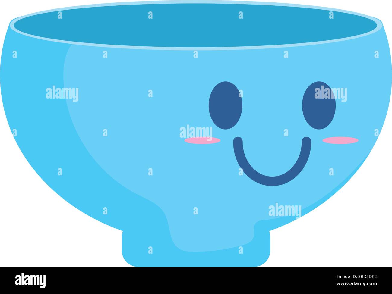 Blue bowl with smile face. Vector Stock Vector