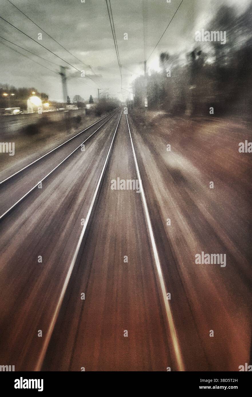 Abstract photo of railroad tracks, France Stock Photo - Alamy
