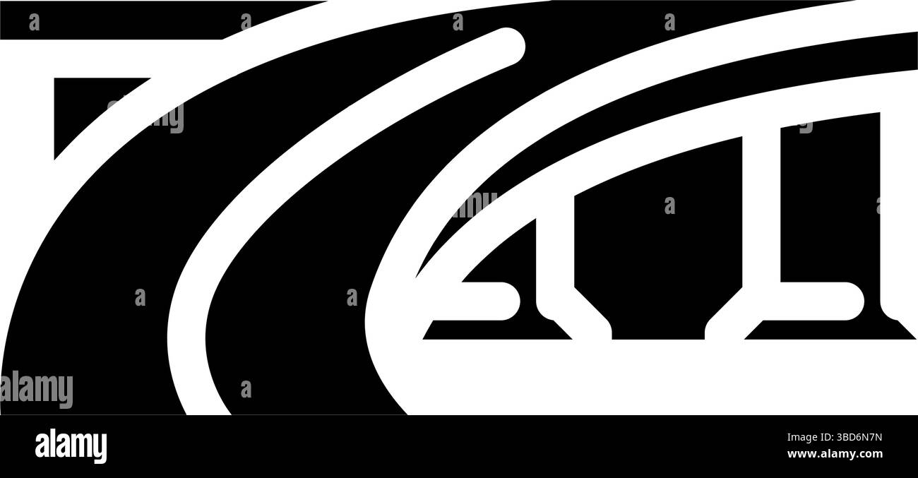 exit ramp highway road glyph icon vector illustration Stock Vector ...