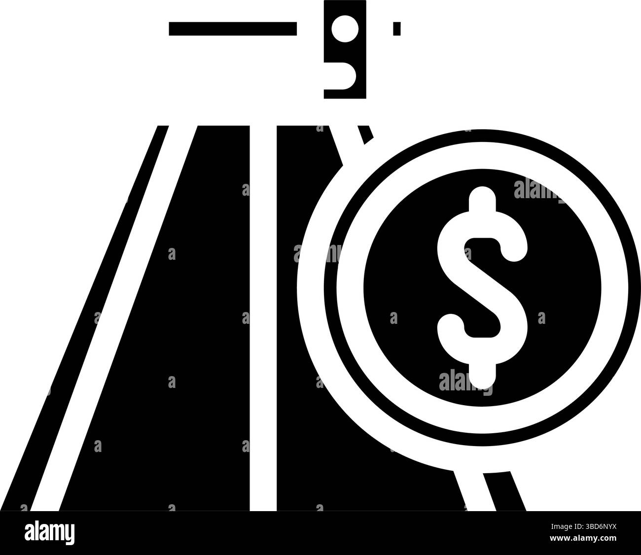 toll highway road glyph icon vector illustration Stock Vector Image ...