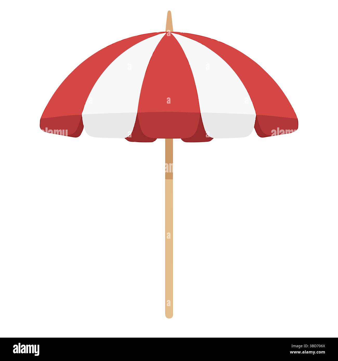beach umbrella icon with a wooden handle on a white background vector Stock Vector