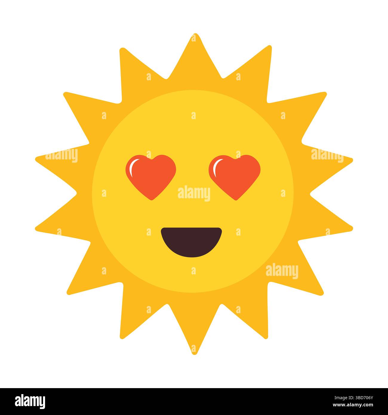 Happy Sun with Heart Eyes Emoji, radiating positivity and joyful vibes ...